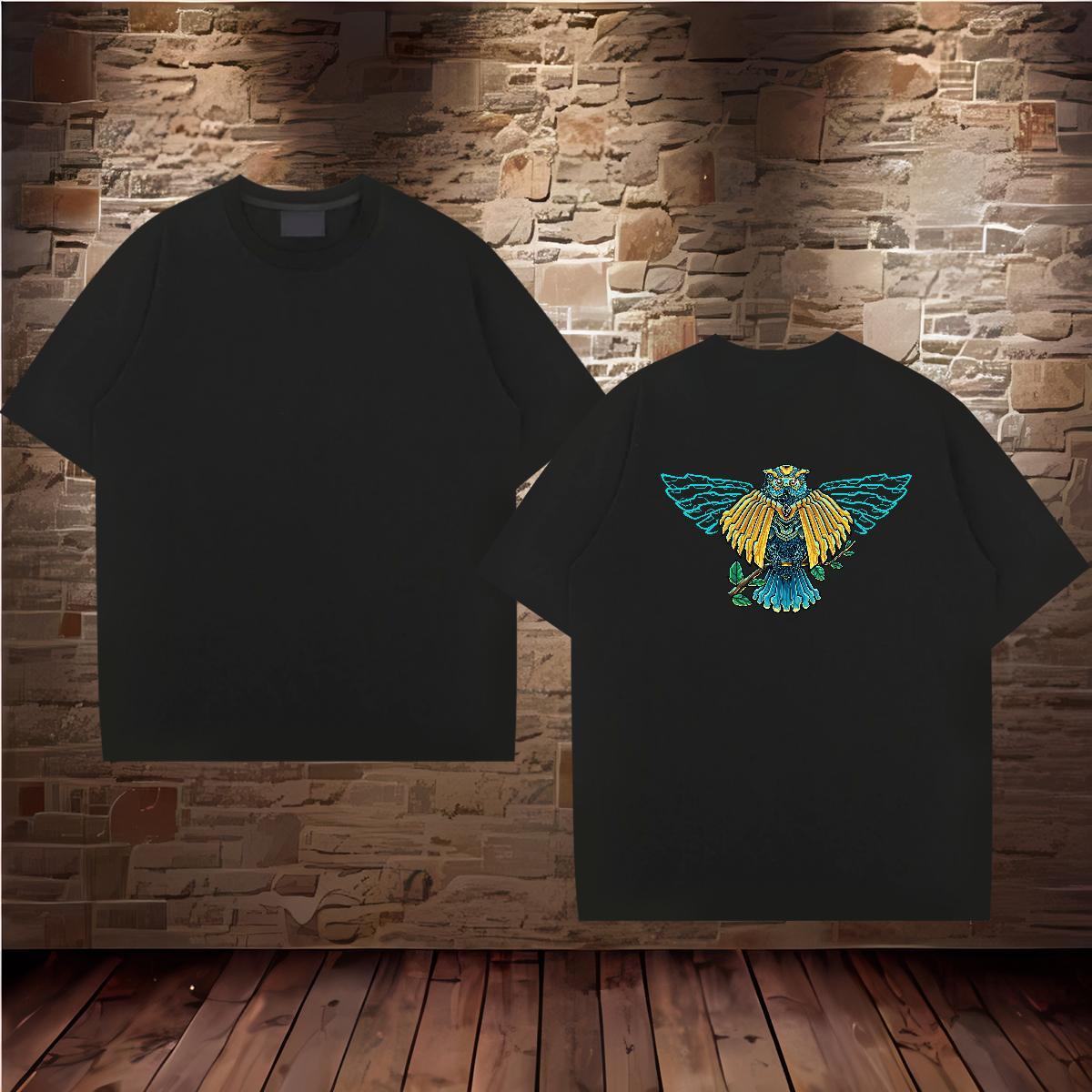 Classic Casual Mens T Shirts 100% Cotton 230g eagle Casual Daily Wear Tshirts O Neck Short Sleeves Soft Men Tees Oversized 4XL