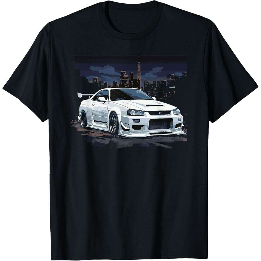 2025S Fashion Designer Mens T Shirt White Gt R Skye JDM Car Enthusiast T Shirt Shirts Tshirt Graphic Tee Casual Tops Summer Clothes Short Sleeve