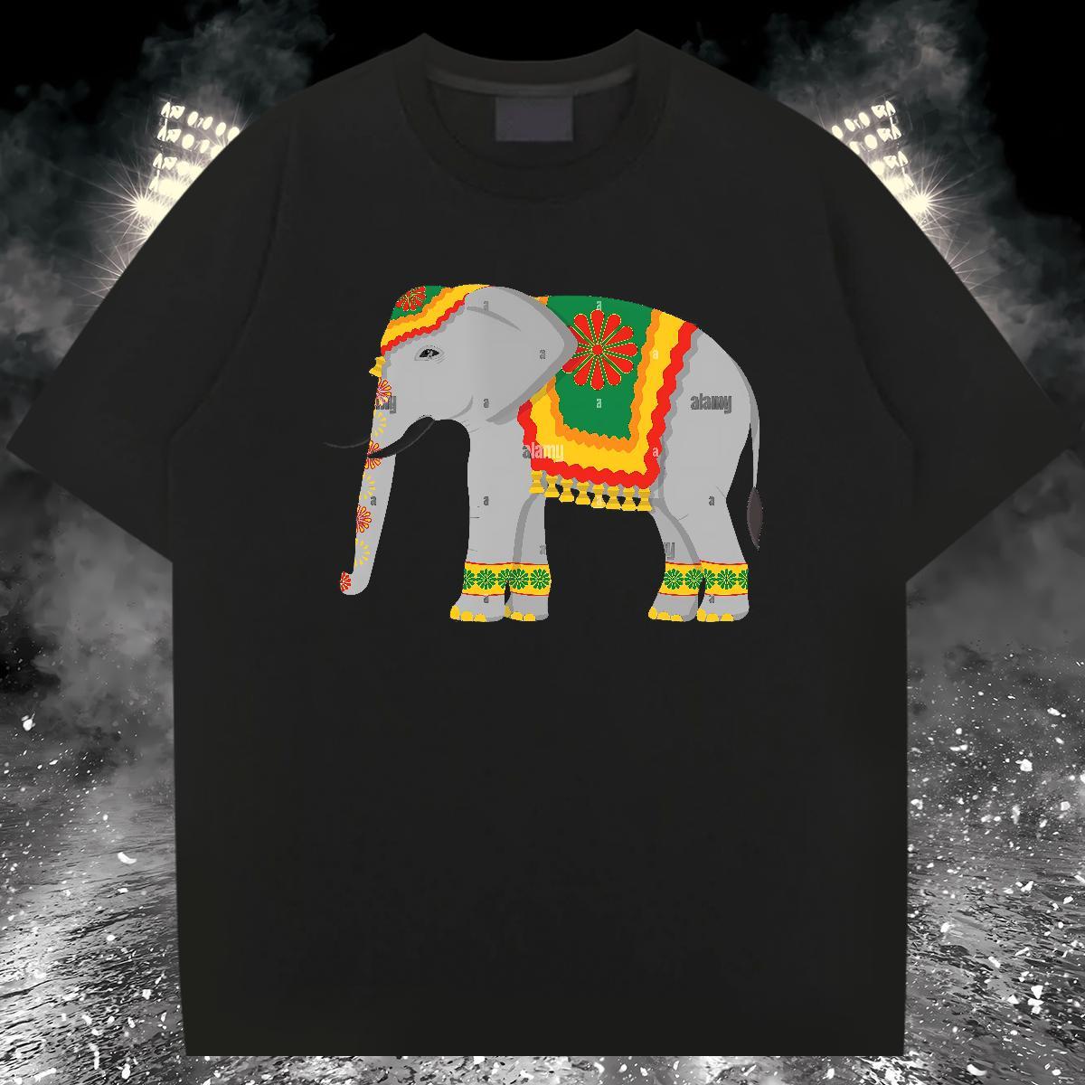 Stylist Mens T Shirts 100% Cotton 230g elephant Casual Daily Wear Tees Shirts Short Sleeve O-Neck High Quality Men Clothes T-Shirt DIY Logo Oversized