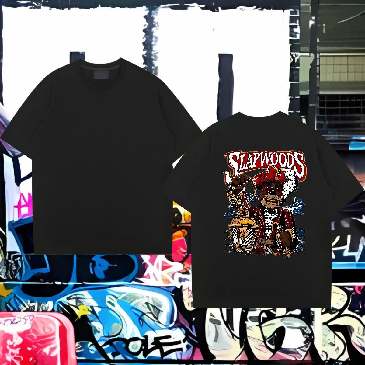 Stylist Men T Shirts 230g 100% Cotton bear Casual Beach Clothings Pure Cotton Wholesale Tshirt for Man Woman Skull