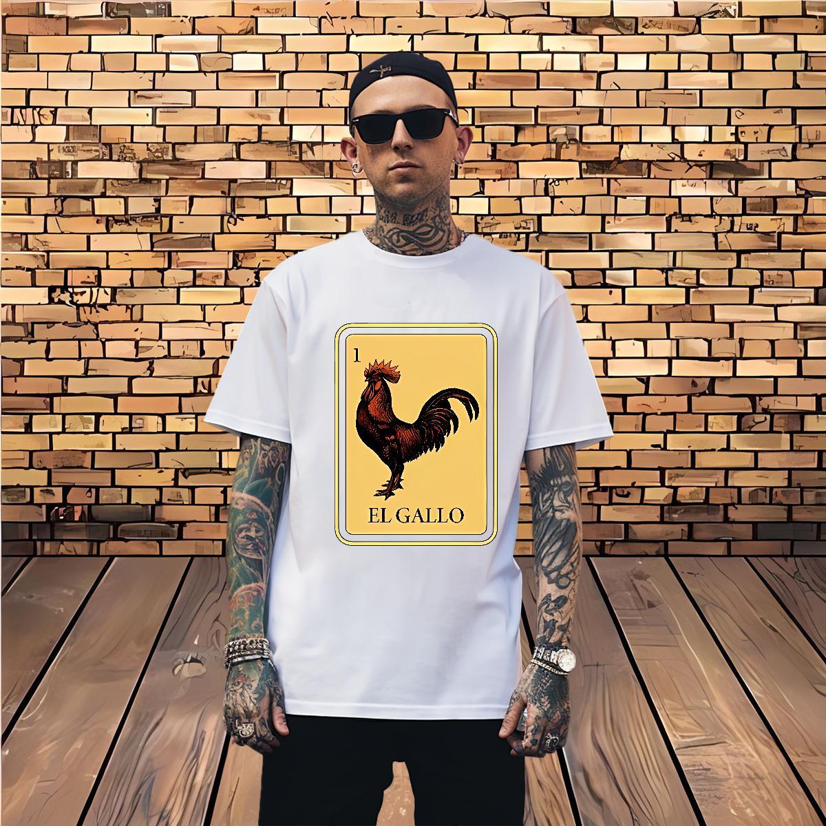 Man T Shirts 230g Pure Cotton chicken Sport Round Neck Short Sleeve Anime Couples T Shirts Brand Designer Clothings