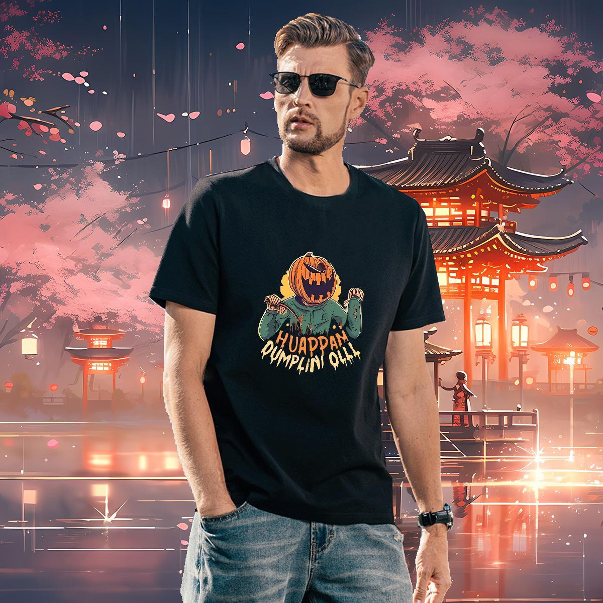 Soft Men Tees 230g Cotton pumpkin Men T Shirts Spring Summer Crew Neck Breathable Anime New Designer Tops Shirt