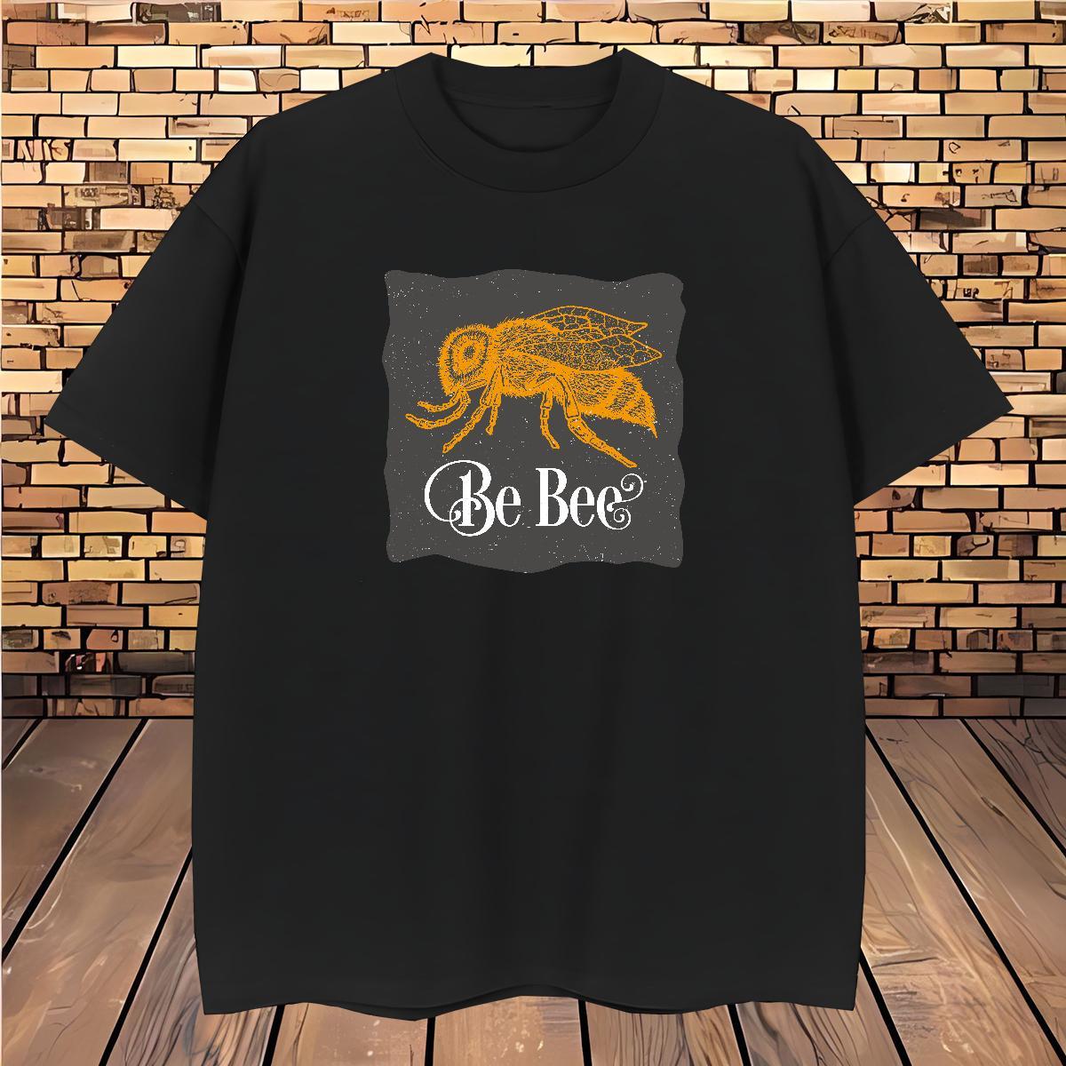 2024 New T shirt 230g Cotton bee Street Wear Tops Tees Breathable Short Sleeve Loose Fit Tshirts Customized Print