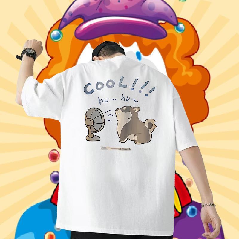 New Arrival Men T Shirts 230g 100% Cotton dog Casual Daily Wear Tops Tees O Neck Short Sleeves Soft Men Clothes T-Shirt Skull