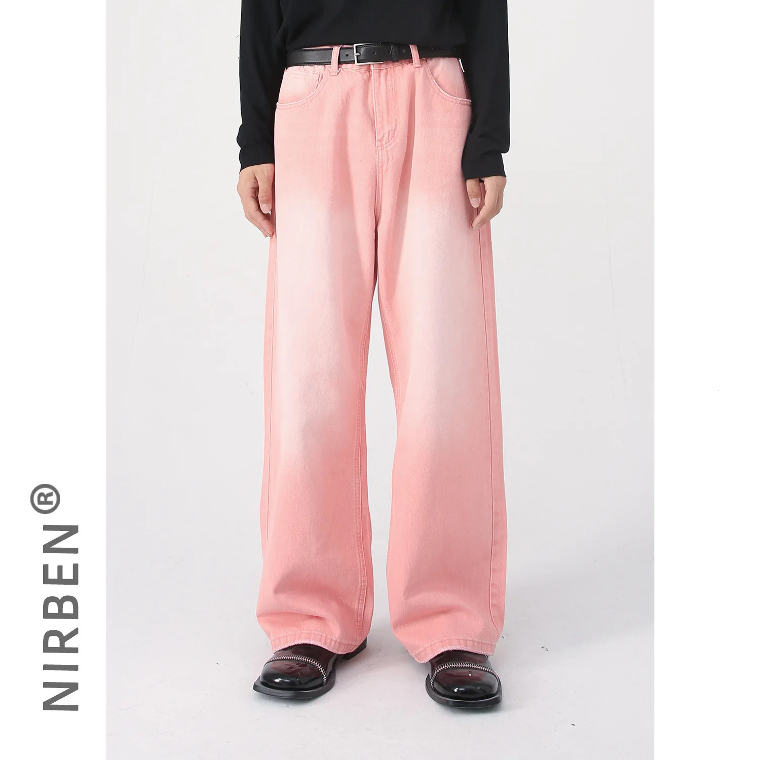 Korean Style Purple Jeans Men and Women High Street Trendy Wide-leg Jeans Y2k Cotton Wash Distressed Vintage Jeans Youth Unisex 240819