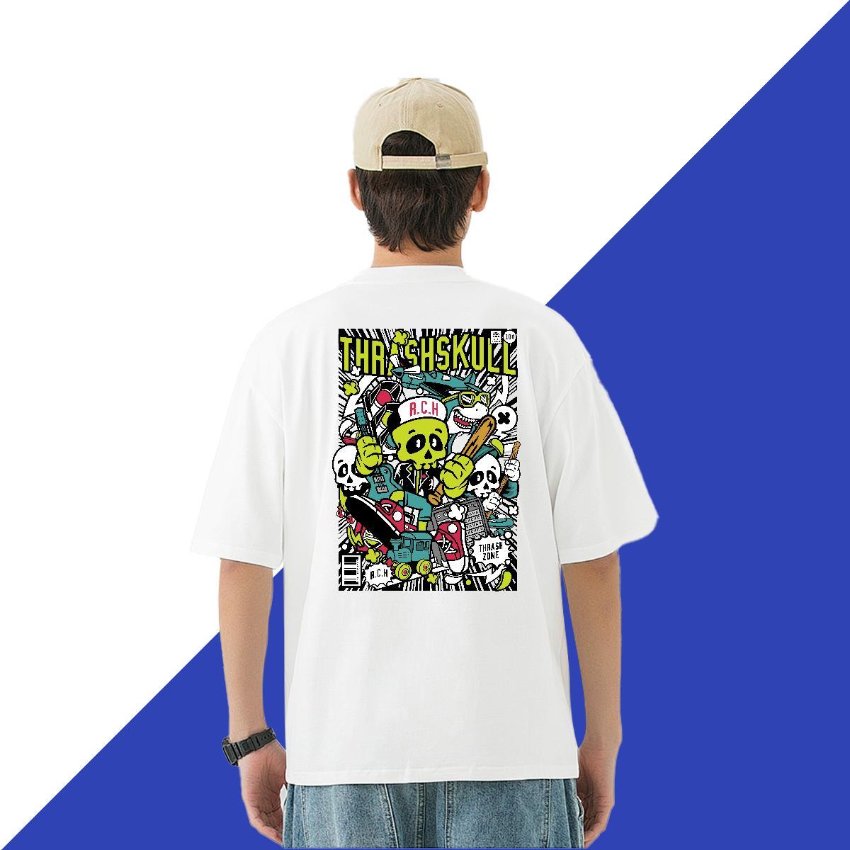 Custom T-Shirts for Men ET Tshirts 230g Pure Cotton High Street Hip Hop Cool DIY Printed Breathable Crew Neck Men Tshirts