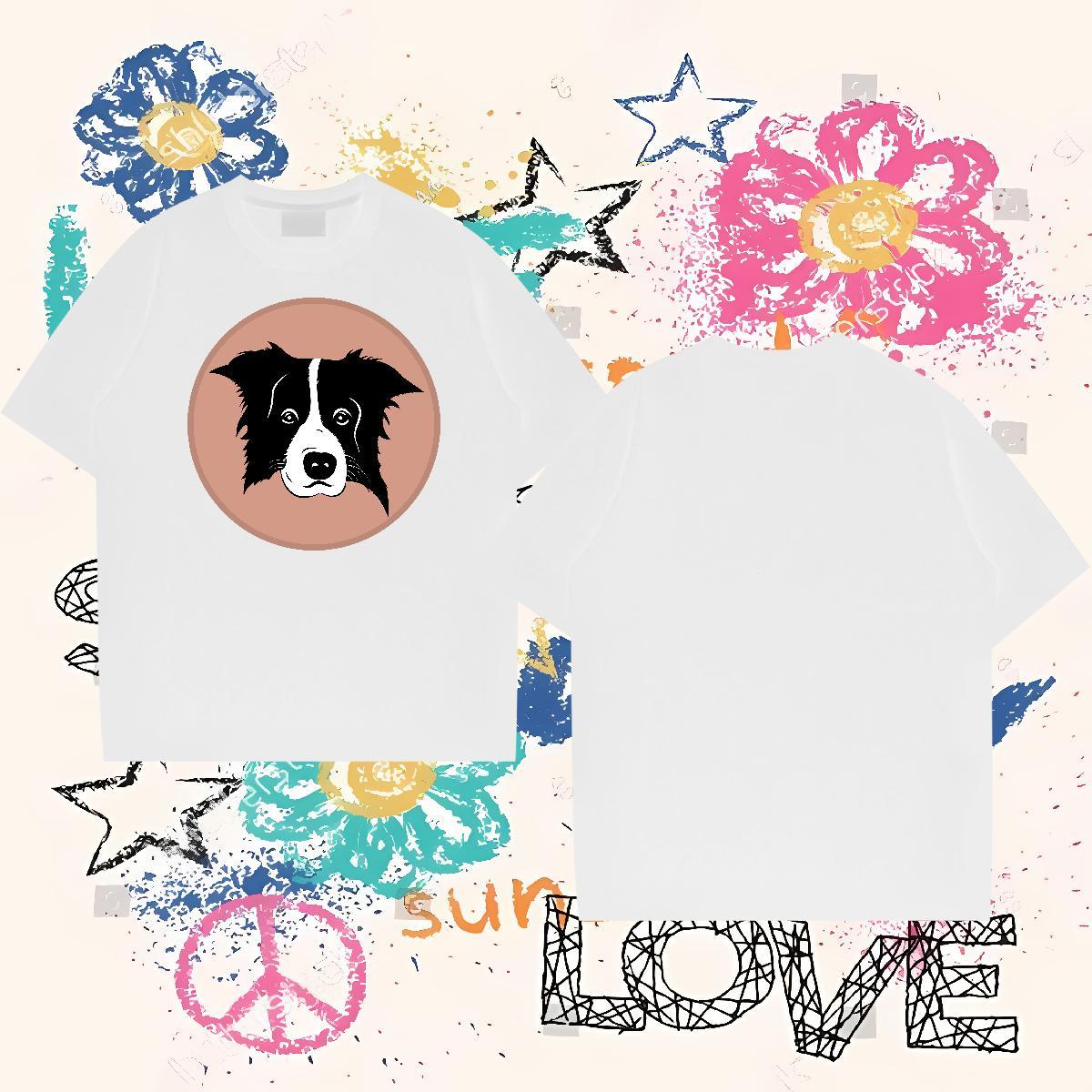 DIY Customized T Shirt For Man 230g Cotton dog Casual Beach Clothes Breathable Short Sleeve Designer Men Tshirts Oversized 3XL 4XL
