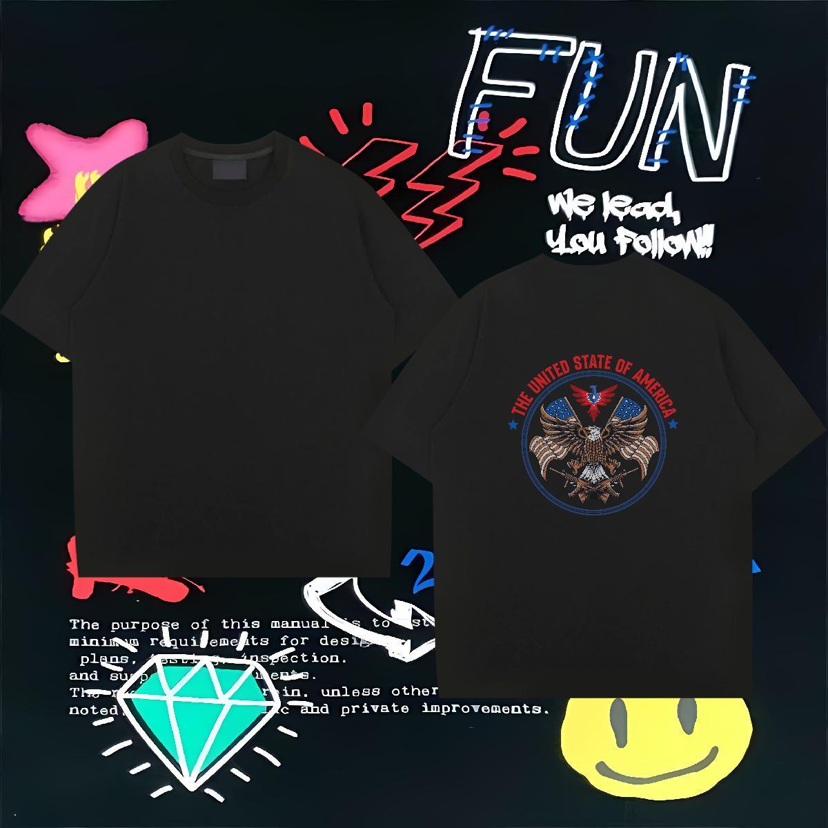 Customized T shirt 230g Cotton eagle Daily Outfit Tops Shirt Short Sleeve O-Neck Free Shipping Men Tees DIY Printed