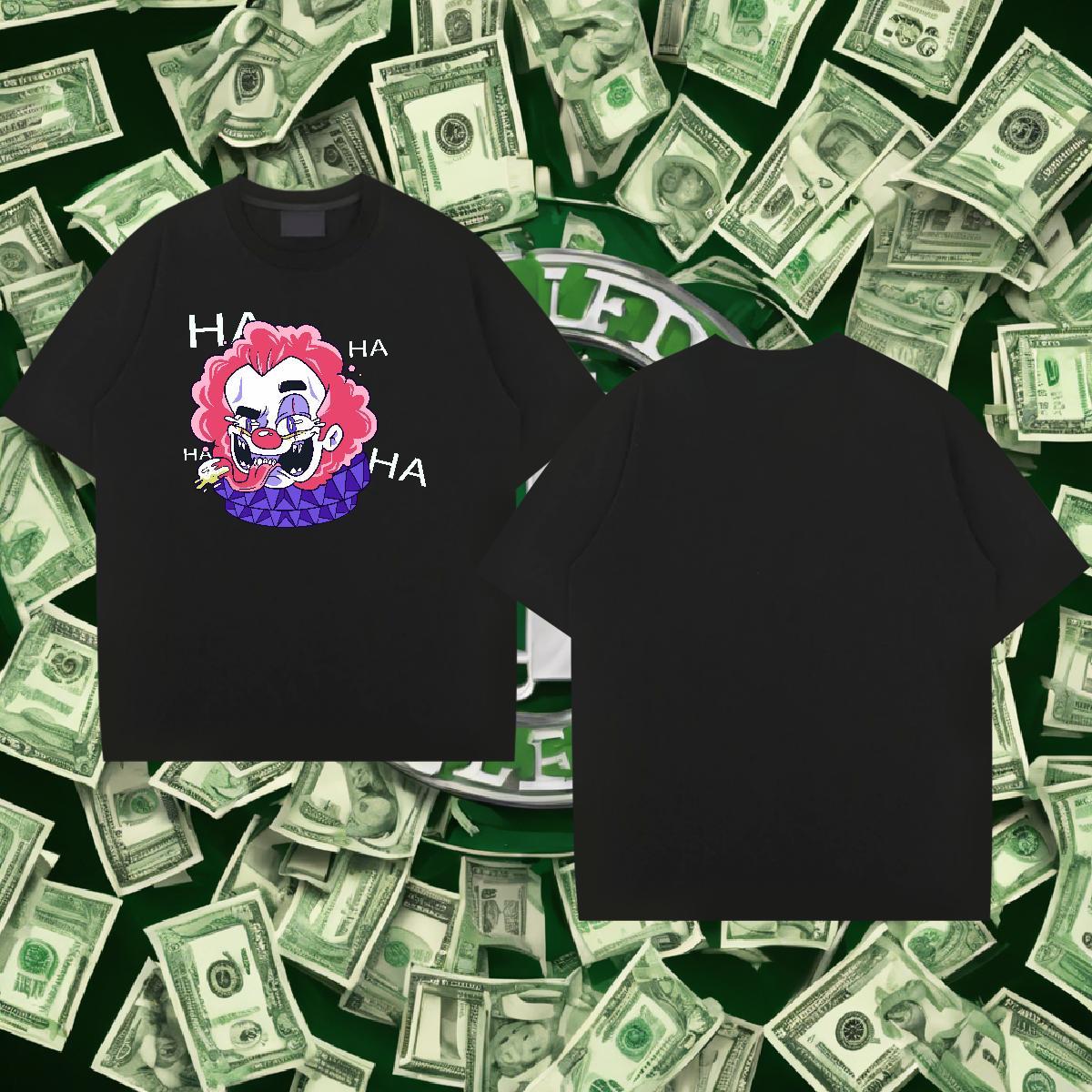 T shirt 230g Cotton painting Sport Crew Neck Floral Print Men Tops Tees New Brand Clothings