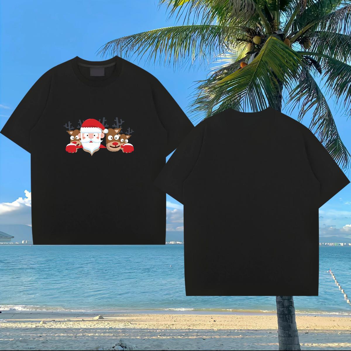 2024 New T-Shirts 230g Cotton Casual Daily Wear Clothings Short Sleeve O-Neck Loose Mens Tshirts Skull