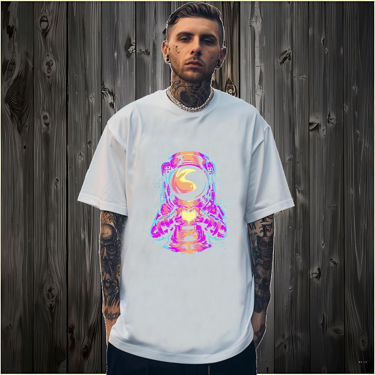 T Shirt For Man 230g 100% Cotton universe Casual Daily Wear Short Sleeve Soft Custom Printed Men Tshirts New Arrival Comfortable Clothes