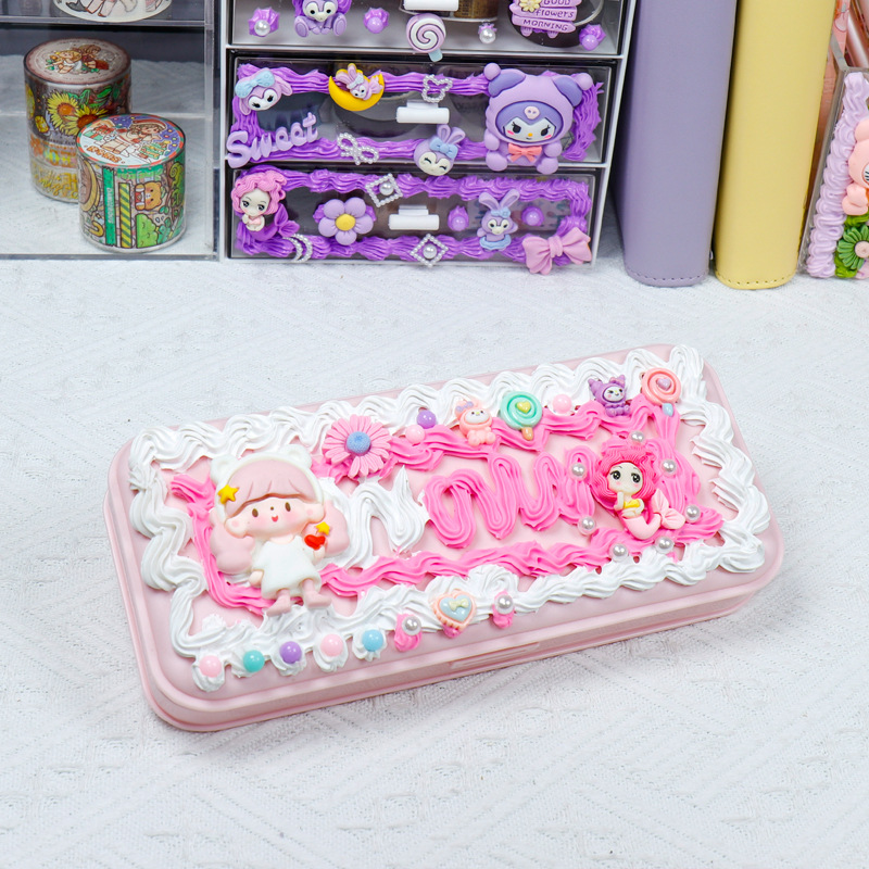 Cream Gel Stationery Box Material Pack DIY Handmade Pencil Box Internet Celebrity Creative Children's Puzzle Toy Set