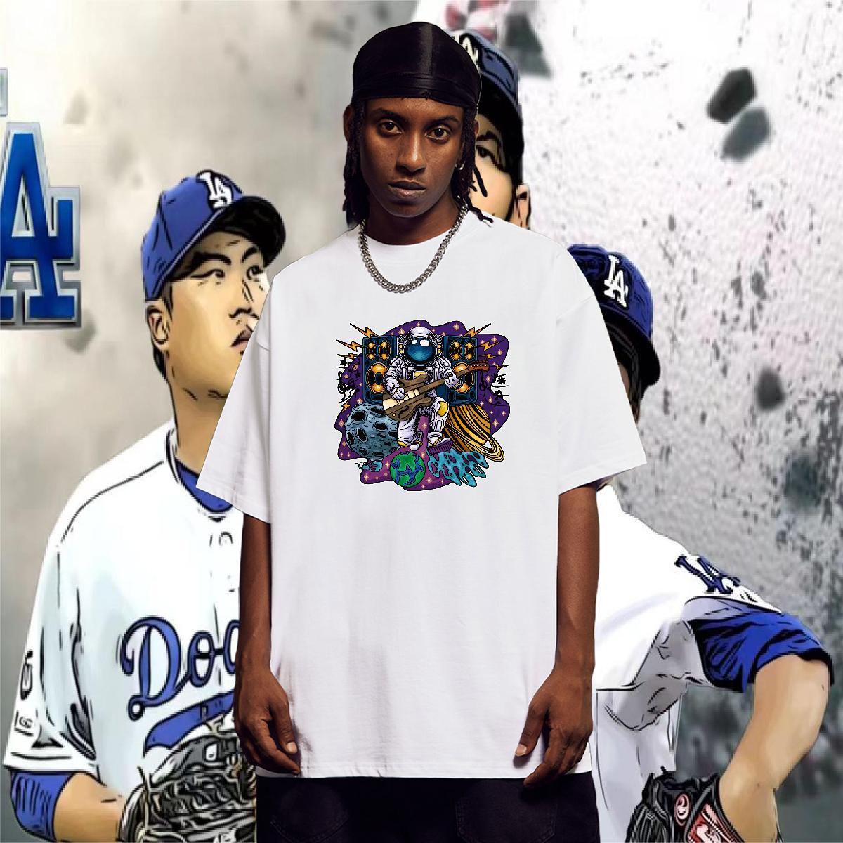 Man T Shirts 100% Cotton 230g universe Hip Hop Pure Cotton DIY Logo Oversized Men Clothes T-Shirt Fashion Designer Cool Design Clothings