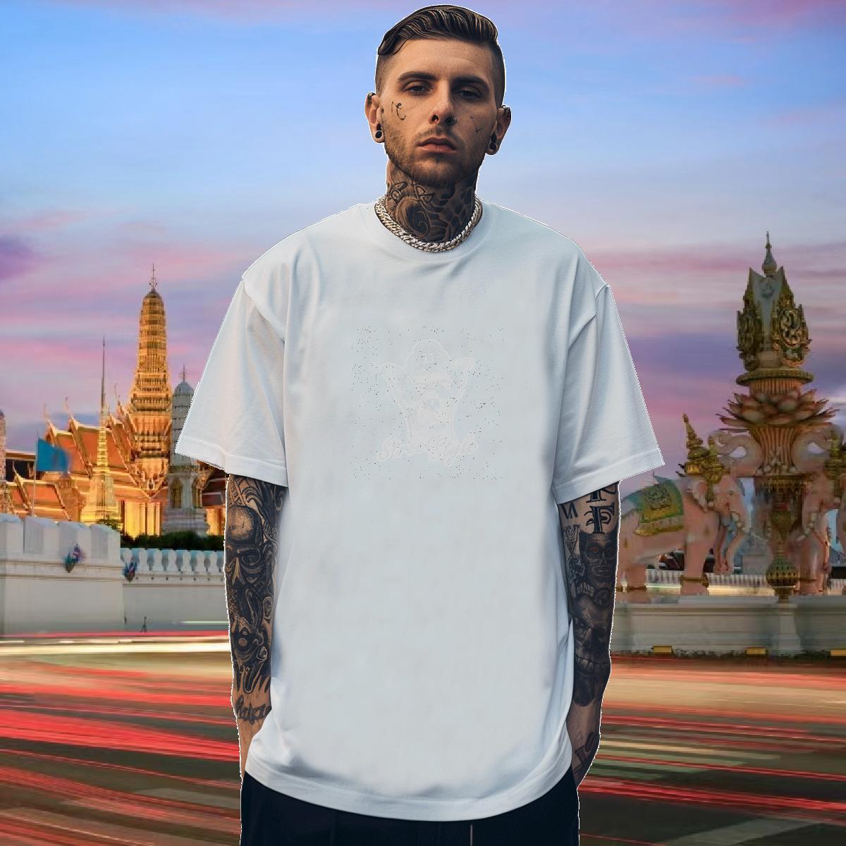 Mens T Shirts 230g Pure Cotton dog Beach Round Neck Short Sleeve Customized Print Mens Tshirts Fashion Design Designer Top Tees