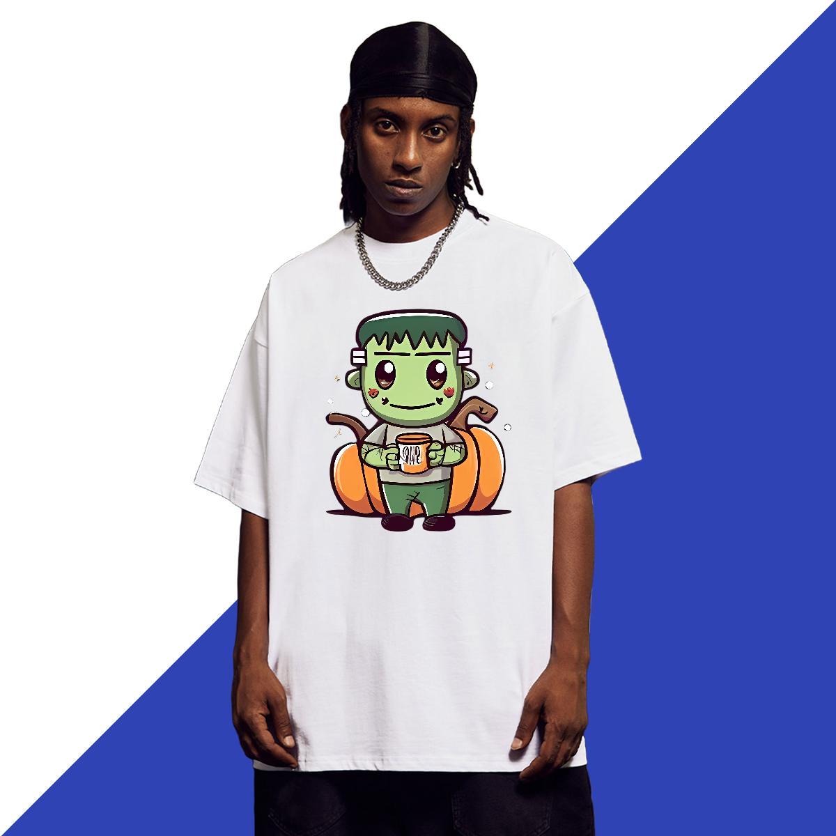 2024 Summer Men T Shirts 100% Cotton 230g pumpkin Sport Top Tees Crew Neck Free Shipping Men Tshirts Anime Print
