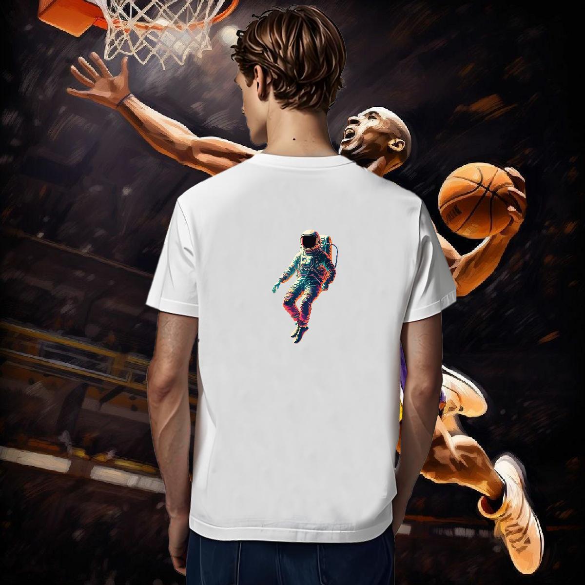 T-Shirts 230g Cotton cosmonaut Summer Casual Crew Neck Asian Size Tshirts Designer Fashion Loose Fit Polos