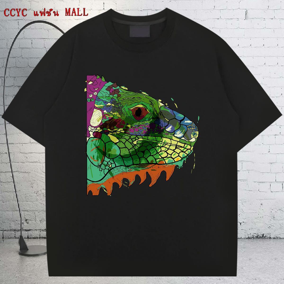 Comfortable Men Tops Tees 100% Cotton 230g Casual Beach fish head Anime Short Sleeve O-Neck Classic T-Shirts for Men Wear