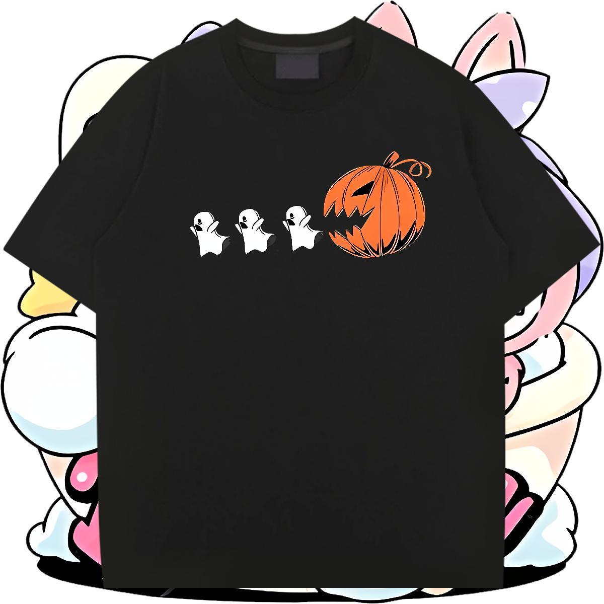 Casual New T Shirts Men 230g Cotton monster Street Wear Tops Tees Crew Neck Breathable Cool Design Men Tops Tees Floral Print