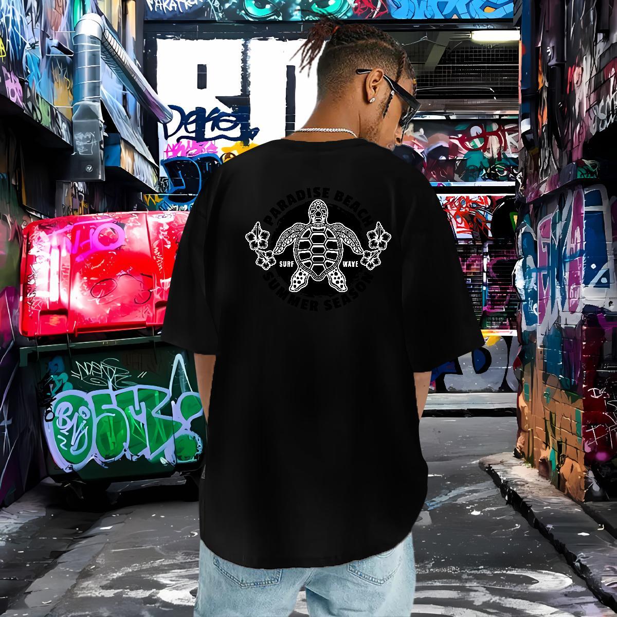 Fashion Designer Men T Shirts 230g Cotton tortoise Sports Casual Clothings Crew Neck Breathable Classic Men Clothes T-Shirt Oversized 3XL 4XL