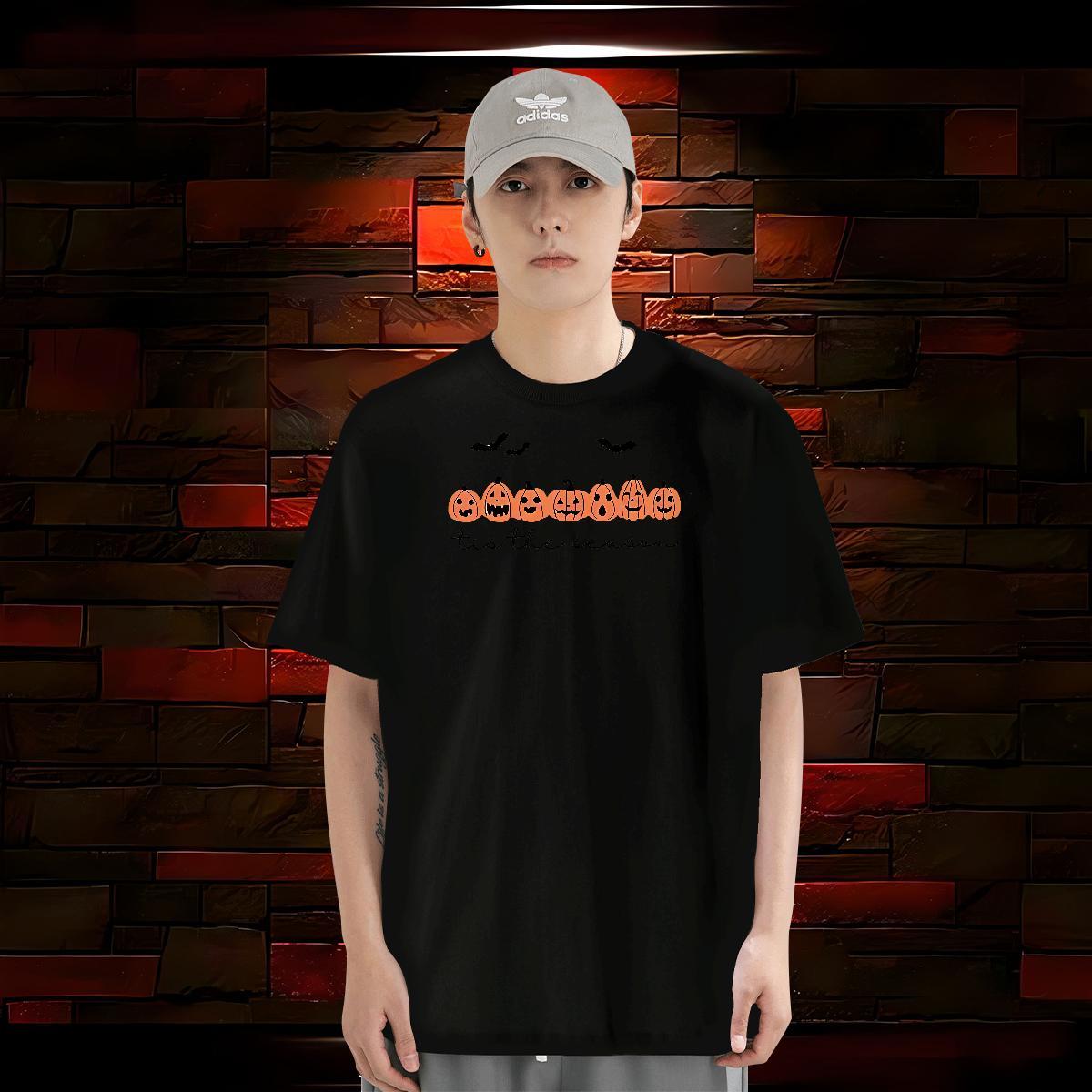 T Shirts Men 100% Cotton 230g pumpkin Home Outdoor Crew Neck Breathable Custom Print Plus Size Tshirt for Man Woman DIY Popular Tops Tees