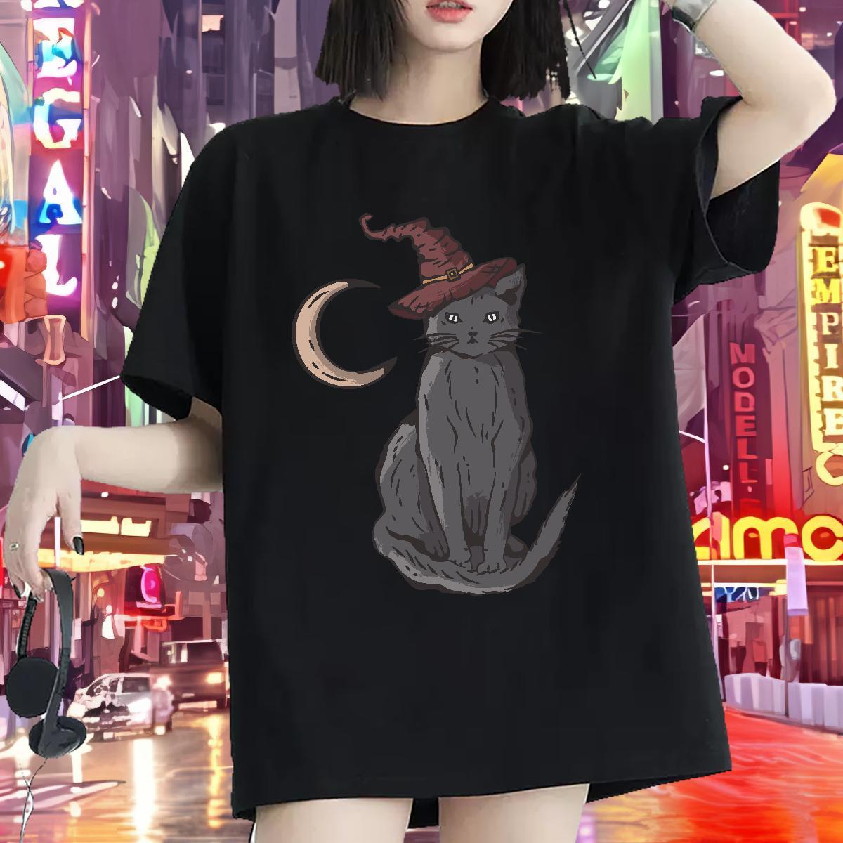 Designer Nice T shirt Breathable Short Sleeve Unisex Tshirts DIY Anime Printed cat Summer Casual 230g Cotton New Tee Shirt