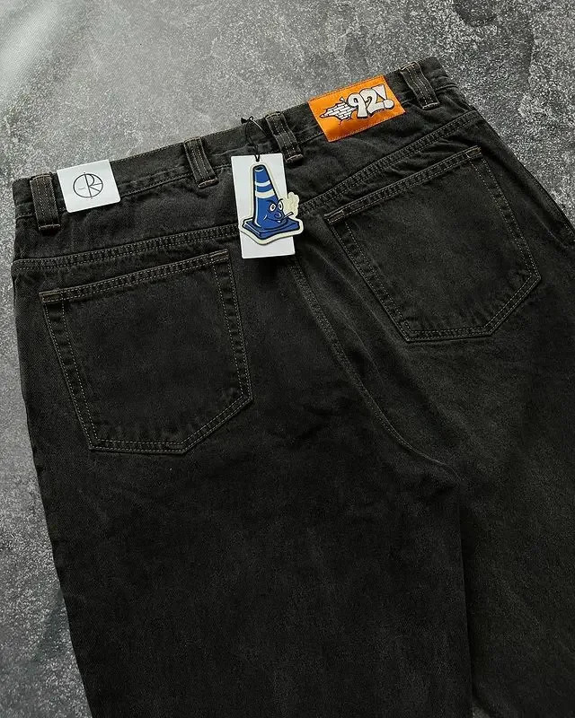 Hip hop street cartoon print simple loose straight jeans mens fashion y2k gothic retro high waist slim casual denim trousers 240806