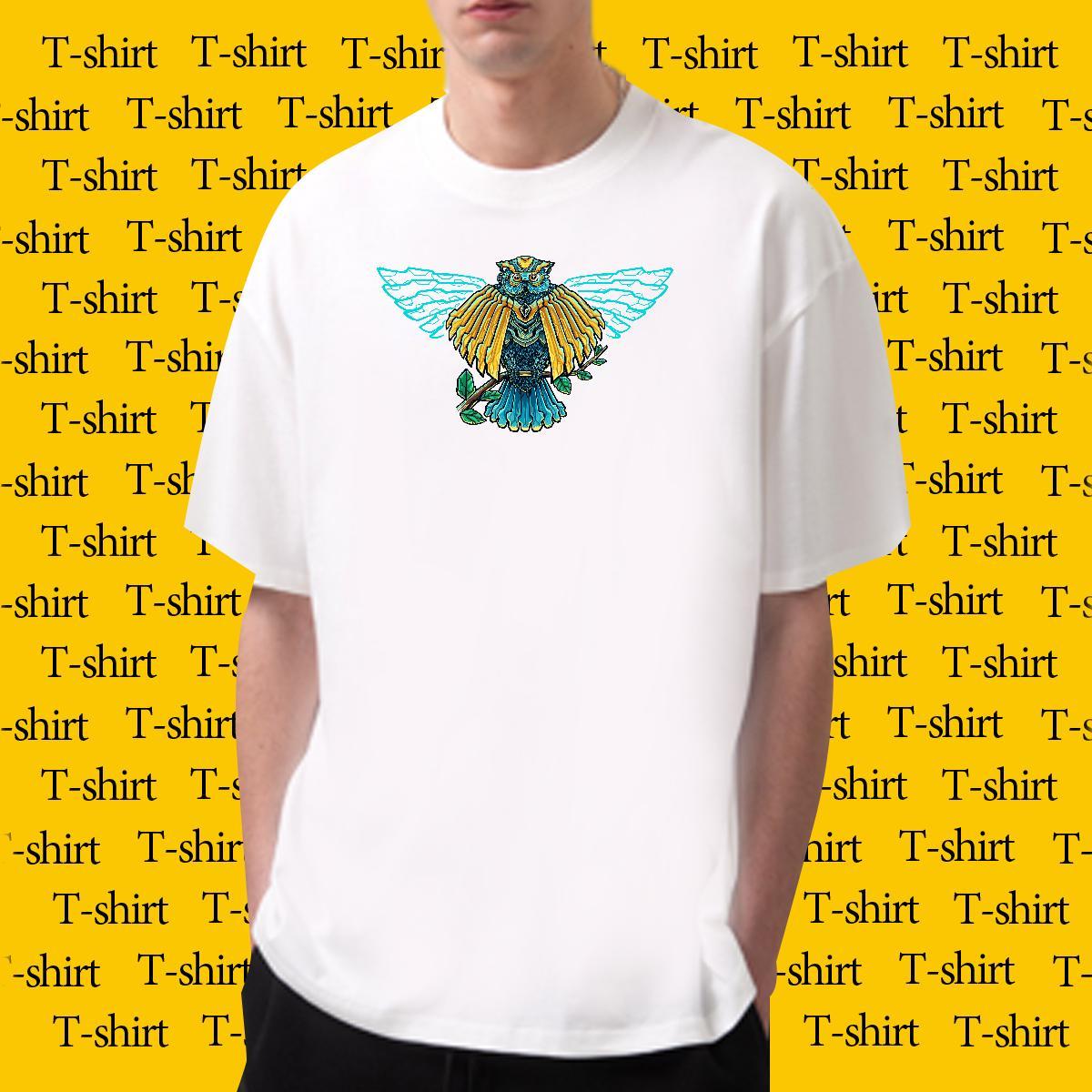 Mens T Shirts 230g Cotton eagle Home Outdoor Short Sleeve O-Neck Black White Mens Tshirts Free Shipping Soft Wear