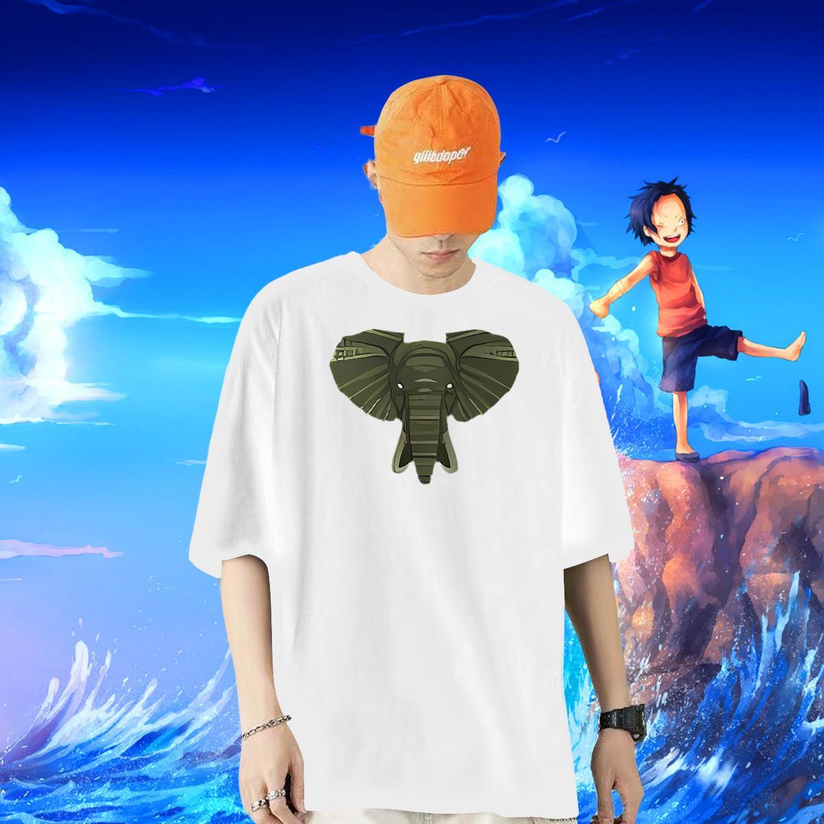 2024 New Men T Shirts 100% Cotton 230g Elephant Street wear Hip Hop Wear Round Neck Short Sleeve Classic Men Clothes T-Shirt Floral Print