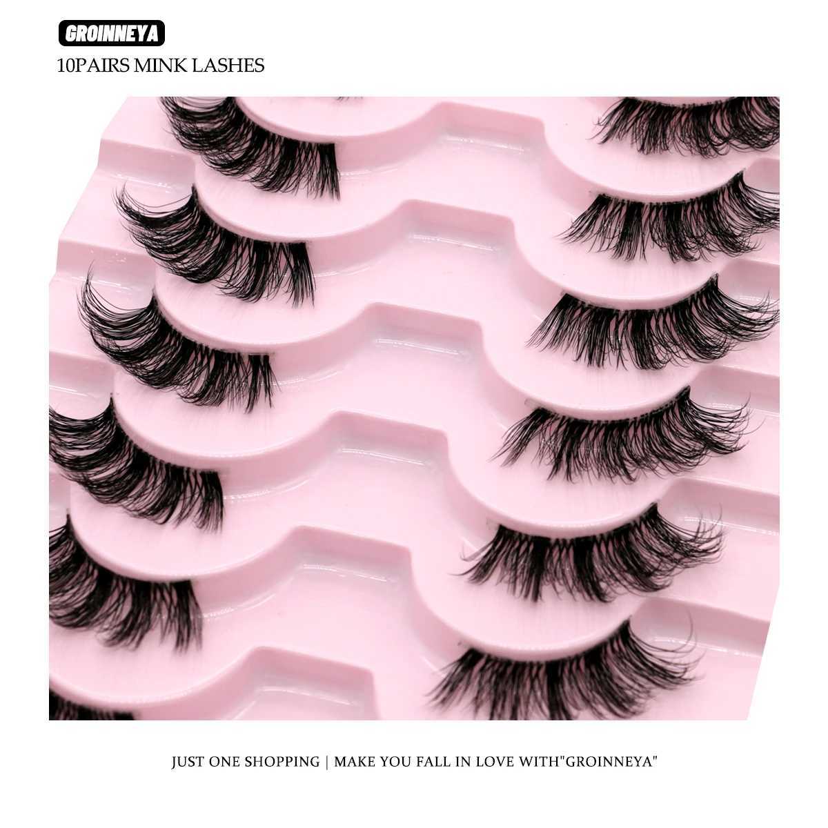 GROINNEYA Half Eyelid 5/6/10 Double Cat Eyelid Transparent Strap False Eyelash Enhancement Natural Appearance Eyelash Extension W240803