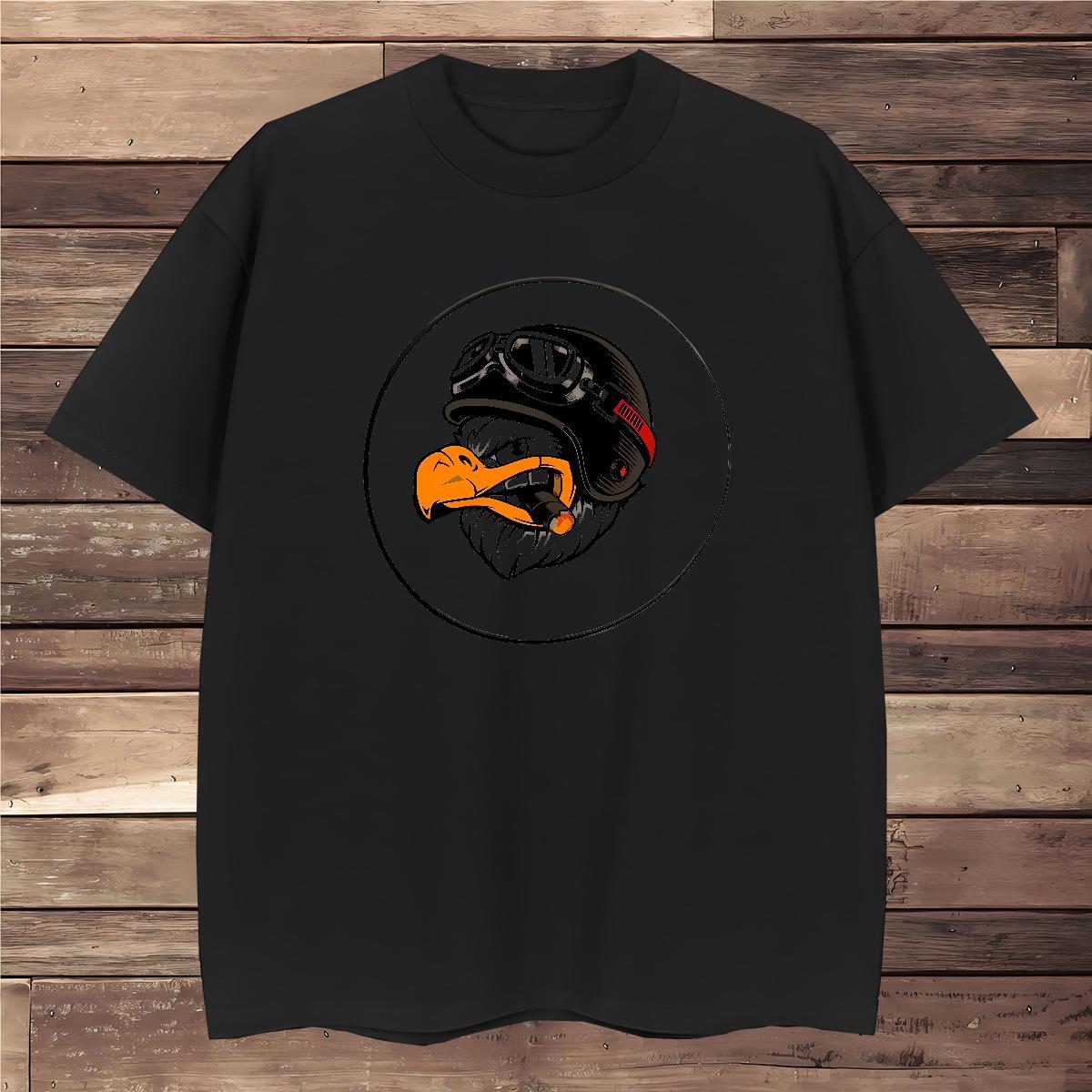 Man T Shirts 100% Cotton 230g eagle Hip Hop Breathable Anime Print Men Tees Classic Cool Design Top Tees