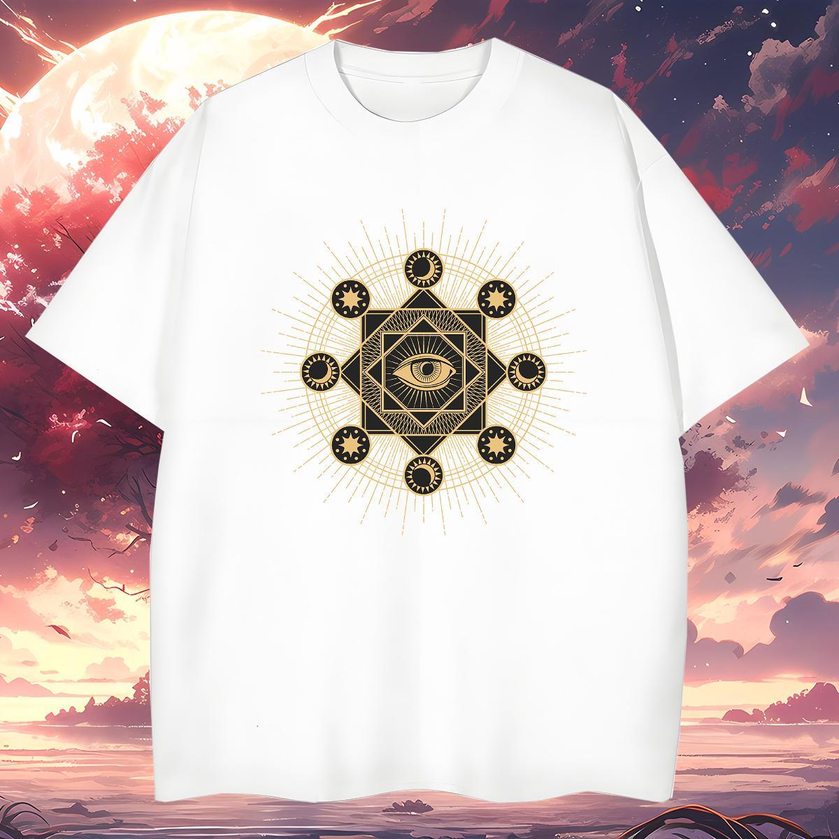 Man T Shirts 100% Cotton 230g eyes Casual Crew Neck Breathable White Plus Size Tshirt for Man Woman 2024 DIY Brand Clothings