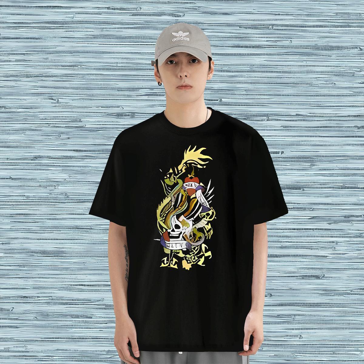 Men T Shirts 100% Cotton 230g halloween Street wear Hip Hop Breathable Crew Neck DIY Printed Men Tshirts 2024 Designer High Quality Tee Shirt