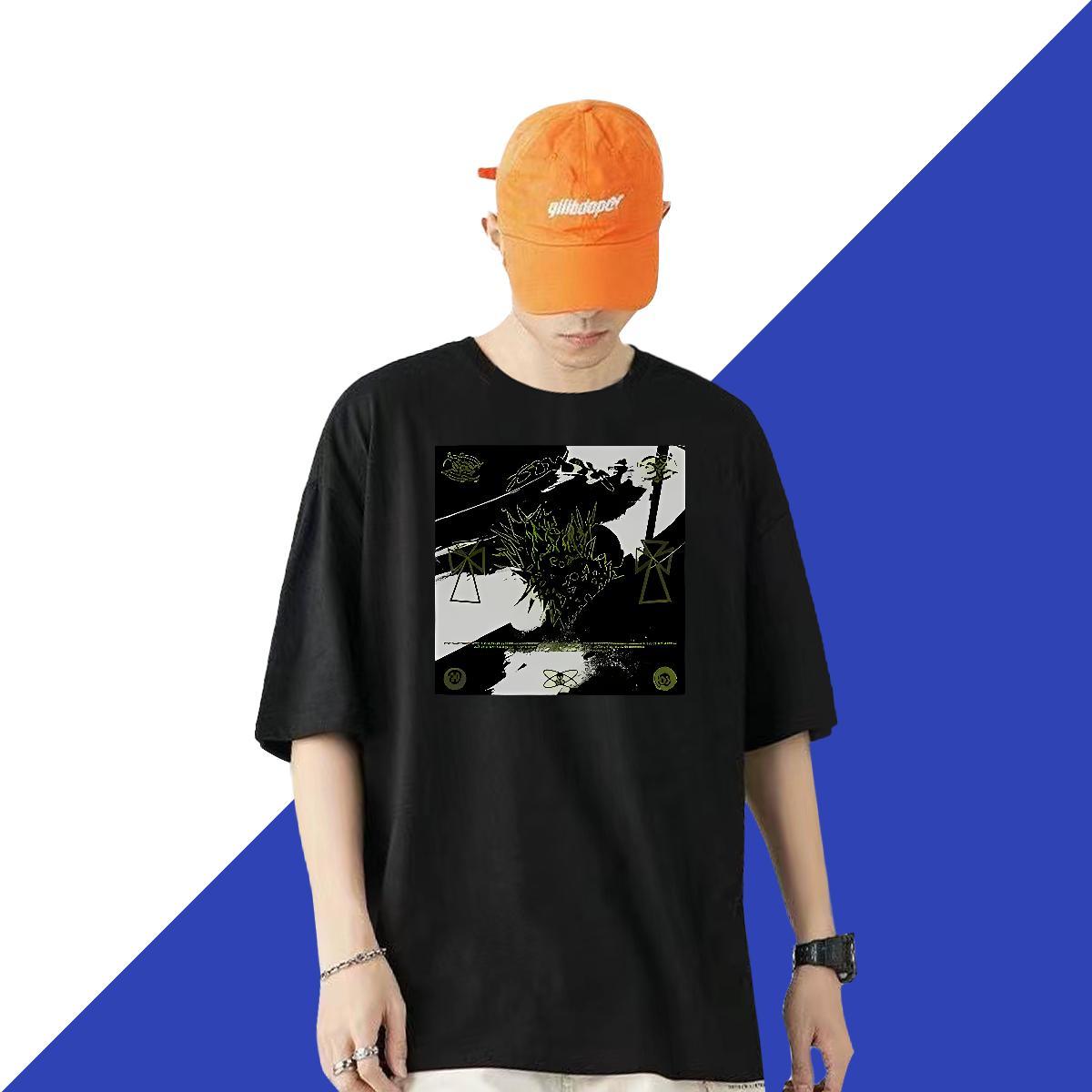 Fashion Casual T-Shirts 230g 100% Cotton halloween Street Top Tees Breathable Short Sleeve Comfortable Men Tops Tees Customized