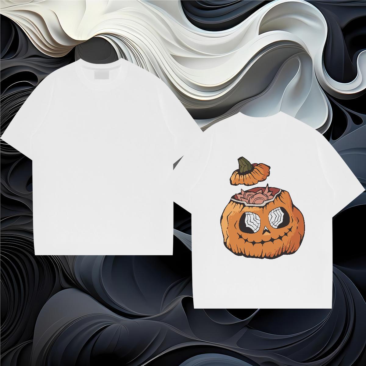 Designer T-Shirts 100% Cotton 230g pumpkin Anime Printing Street Clothes Breathable Short Sleeve Wholesale Men Tees Custom Anime