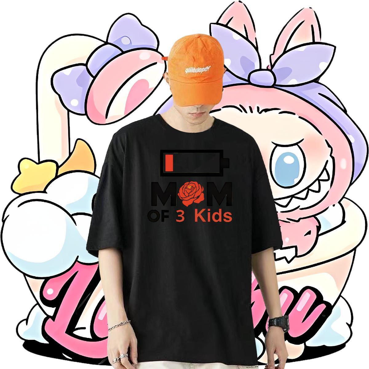 Wholesale Men T Shirts 230g Pure Cotton mothers day Anime Printing Street Tshirts Crew Neck Breathable Soft Men Clothes T-Shirt Custom Printed