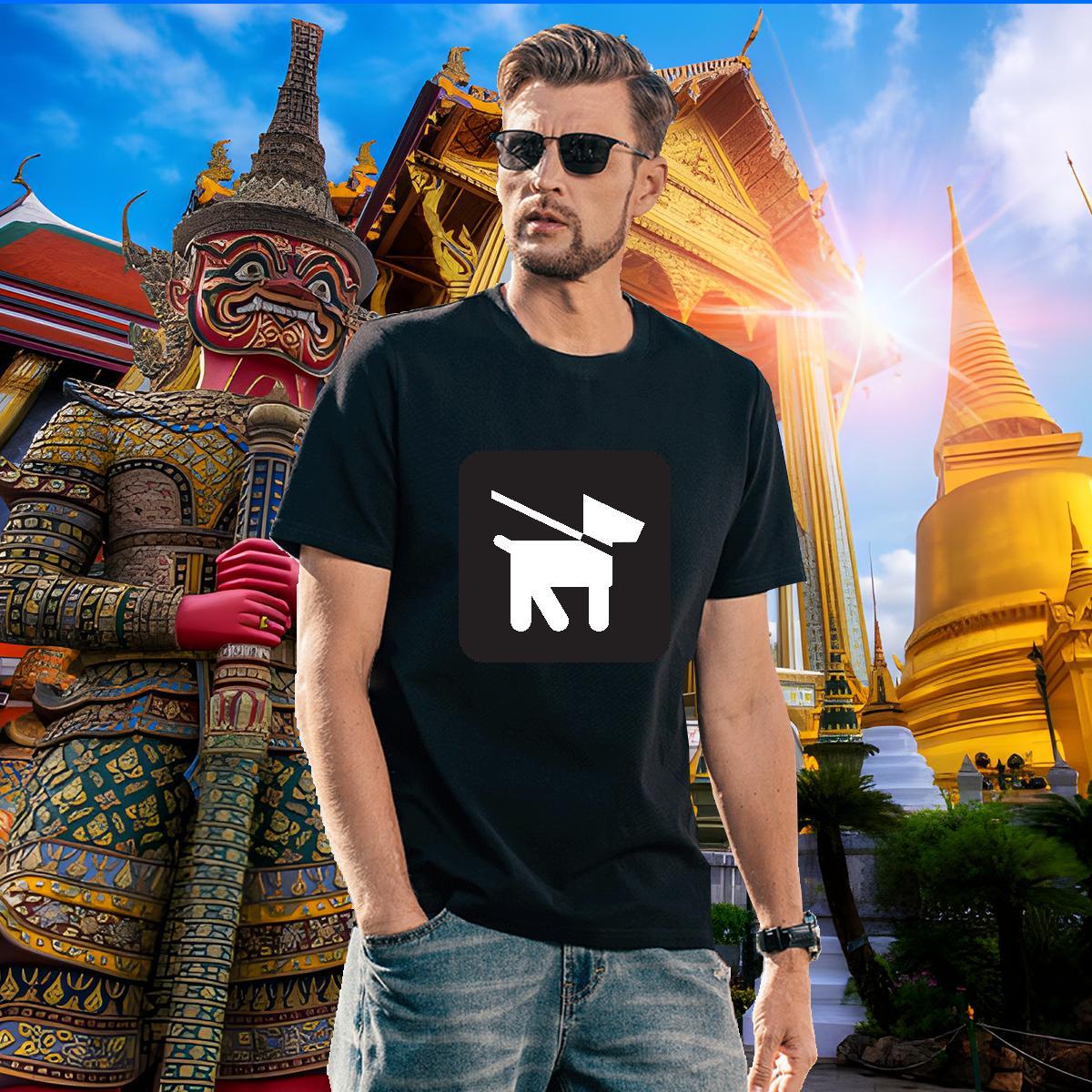 Cool Design Men Tops Tees 230g Pure Cotton dog T Shirts Men Street O-Neck Short Sleeve DIY Anime 2024 Summer Tshirts