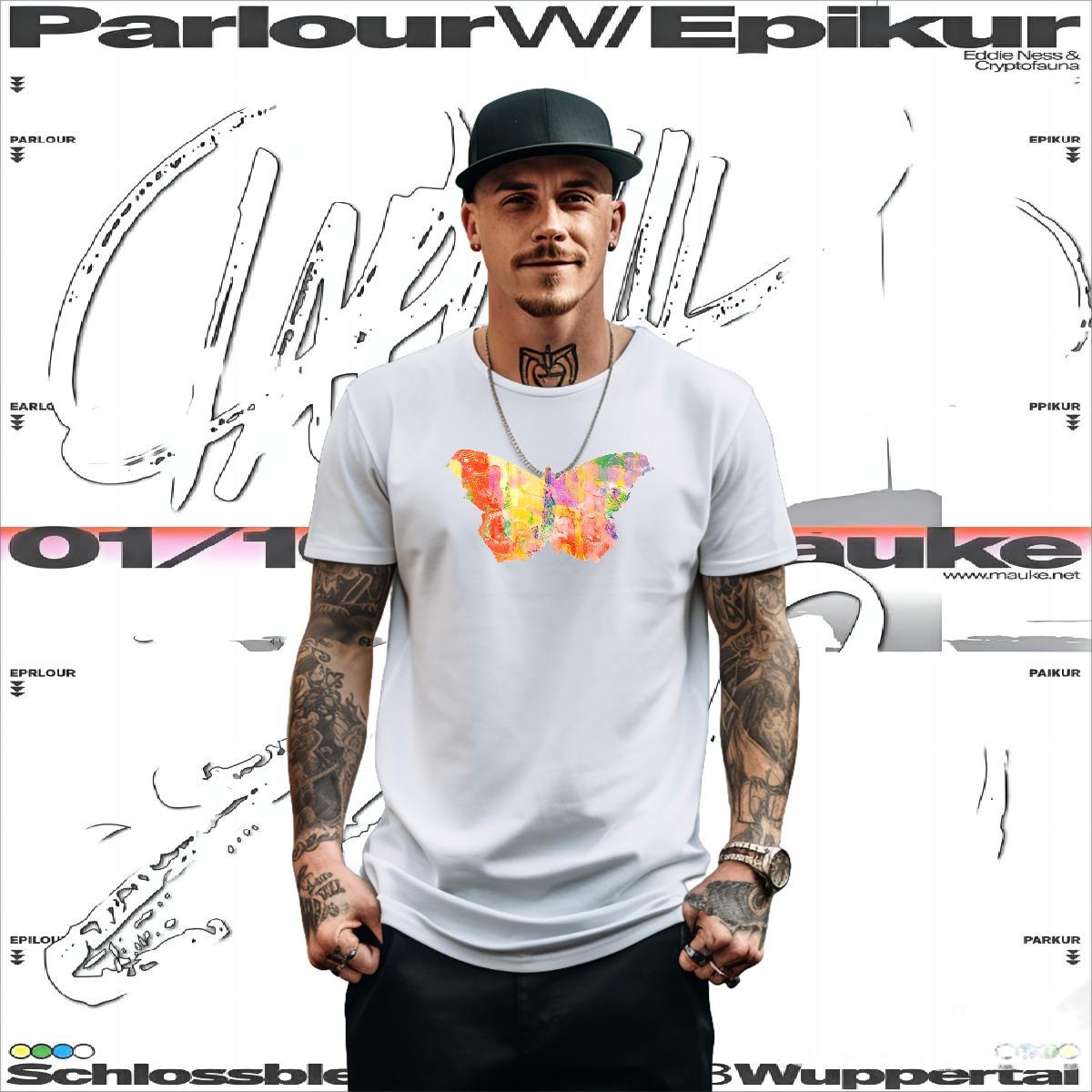 Fashion Design Mens T Shirts 230g Pure Cotton Butterfly Street wear Hip Hop Tees Short Sleeve O-Neck Wholesale Men Tops Tees Anime