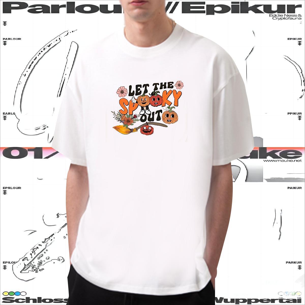 Brand Men T Shirts 230g 100% Cotton halloween Daily Wear Top Tees Breathable Short Sleeve TOP Quality Tshirt for Man Woman Custom Printing