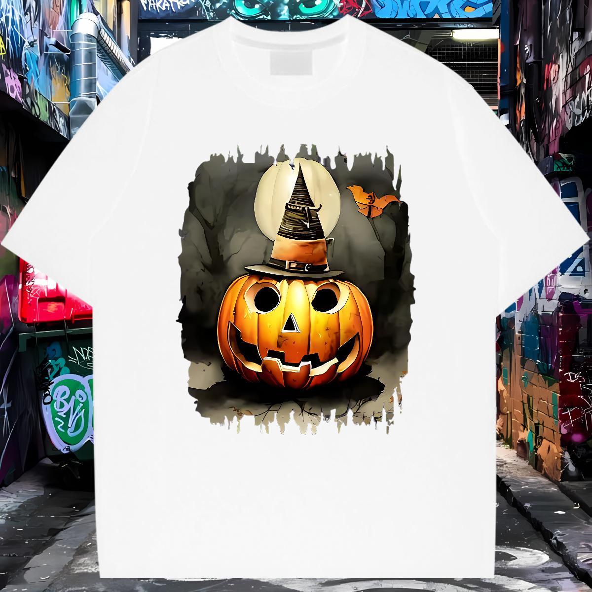 New Designer T shirt 100% Cotton 230g pumpkin Sport Clothings Short Sleeve O-Neck Loose Men Tops Tees Customized Print