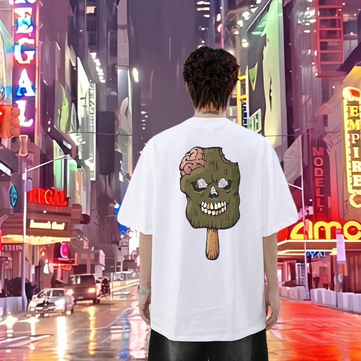 Classic Casual Mens T Shirts 100% Cotton 230g monster Casual Beach Clothings Short Sleeve O-Neck Cool Design Men Clothes T-Shirt DIY Logo Oversized
