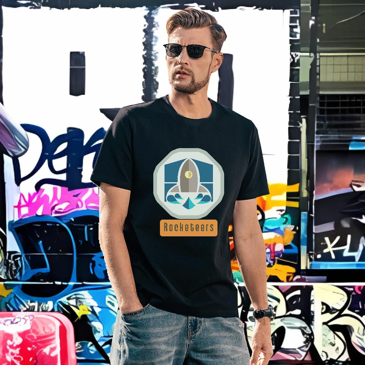 T Shirts Men 230g 100% Cotton rocket Beach Breathable Short Sleeve Oversized 4XL Men Tees DIY Comfortable Top Tees