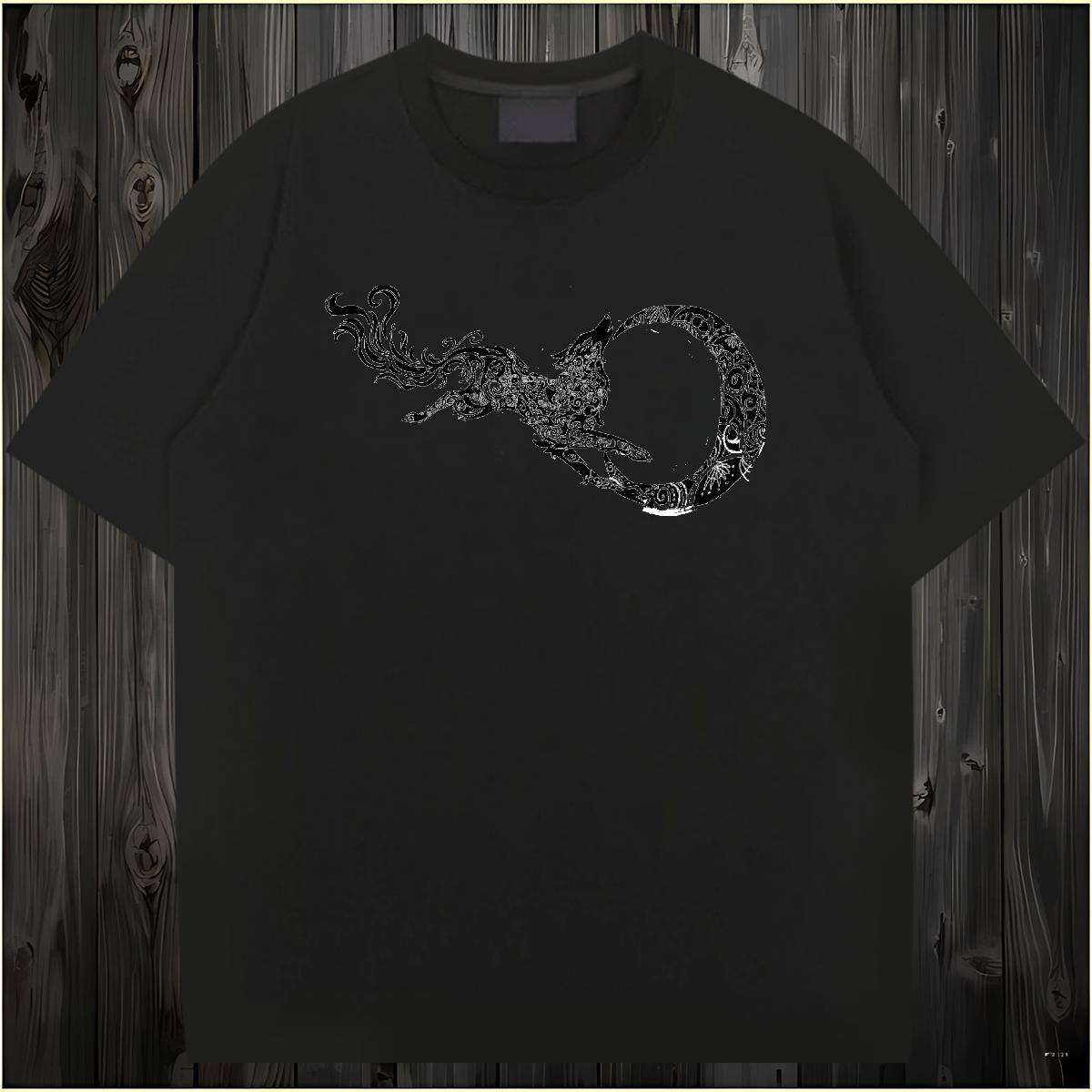 Brand Mens T Shirts 100% Cotton 230g wolf Anime Printing Street Tops Tees O Neck Short Sleeves Free Shipping Mens Tshirts Graphic