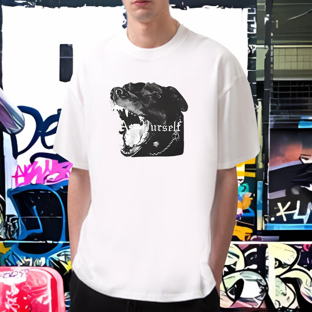 2024 New Man T Shirts 100% Cotton 230g dog Outdoor Tee Shirt Breathable Crew Neck Wholesale Tshirt for Man Woman Plus Size Cartoon