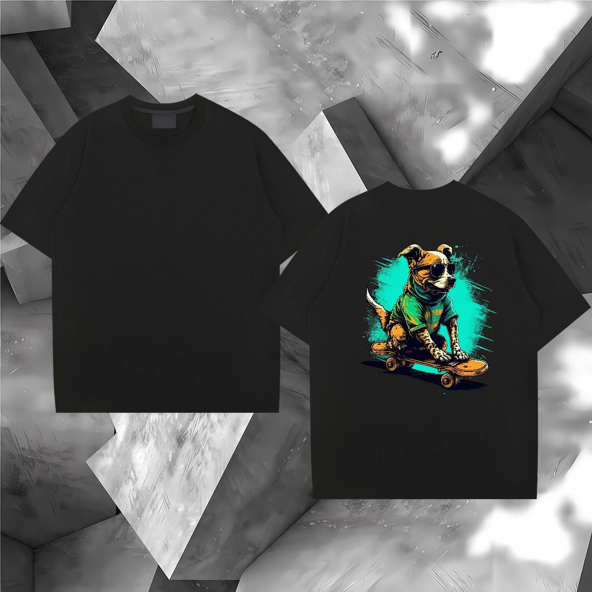 New Designer T-Shirts 230g Pure Cotton dog Daily Outfit Wear Breathable Short Sleeve Free Shipping Men Tees DIY Printed