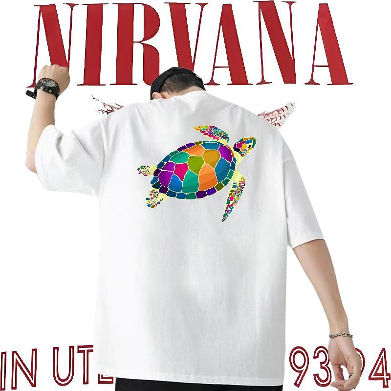 DIY T shirt 230g Cotton tortoise Daily Outfit Tops Tees Breathable Short Sleeve Classic Men Clothes T-Shirt White Plus Size