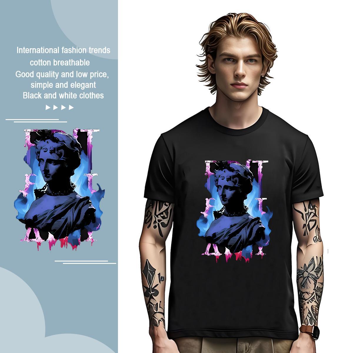 T Shirts Men 230g Pure Cotton portrait Casual Breathable Crew Neck Custom Print Plus Size Tshirts Customized TOP Quality Tops Shirt