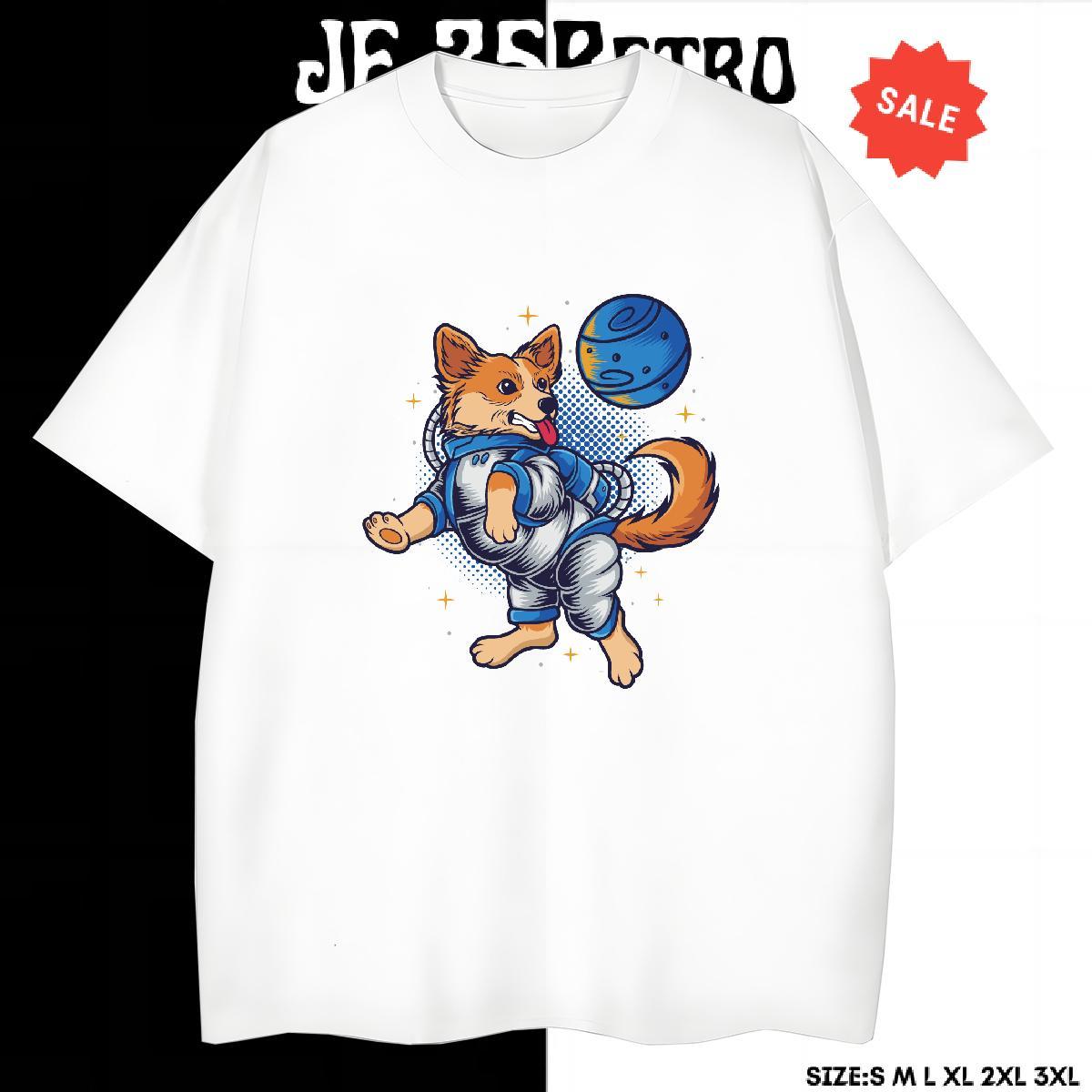 Free Shipping Men Tees 230g 100% Cotton dog Men T Shirts Street Wear Breathable Crew Neck DIY Printed Fashion Designer Polos