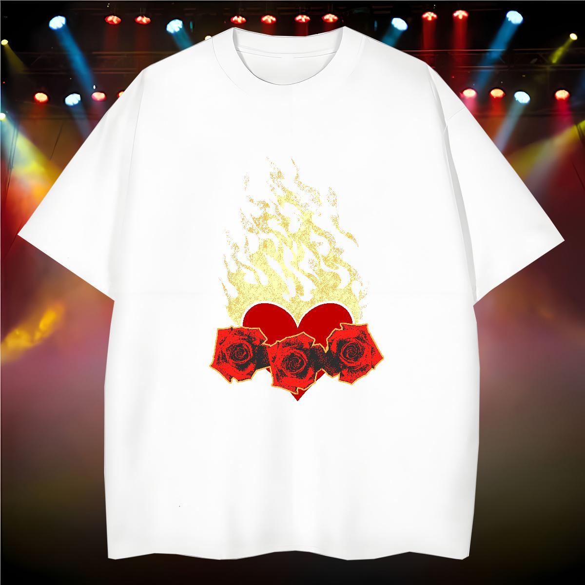 Men T Shirts 230g 100% Cotton painting Sports Casual Breathable Crew Neck Custom Print Plus Size Men Tops Tees 2024 DIY Cool Design Tee Shirt