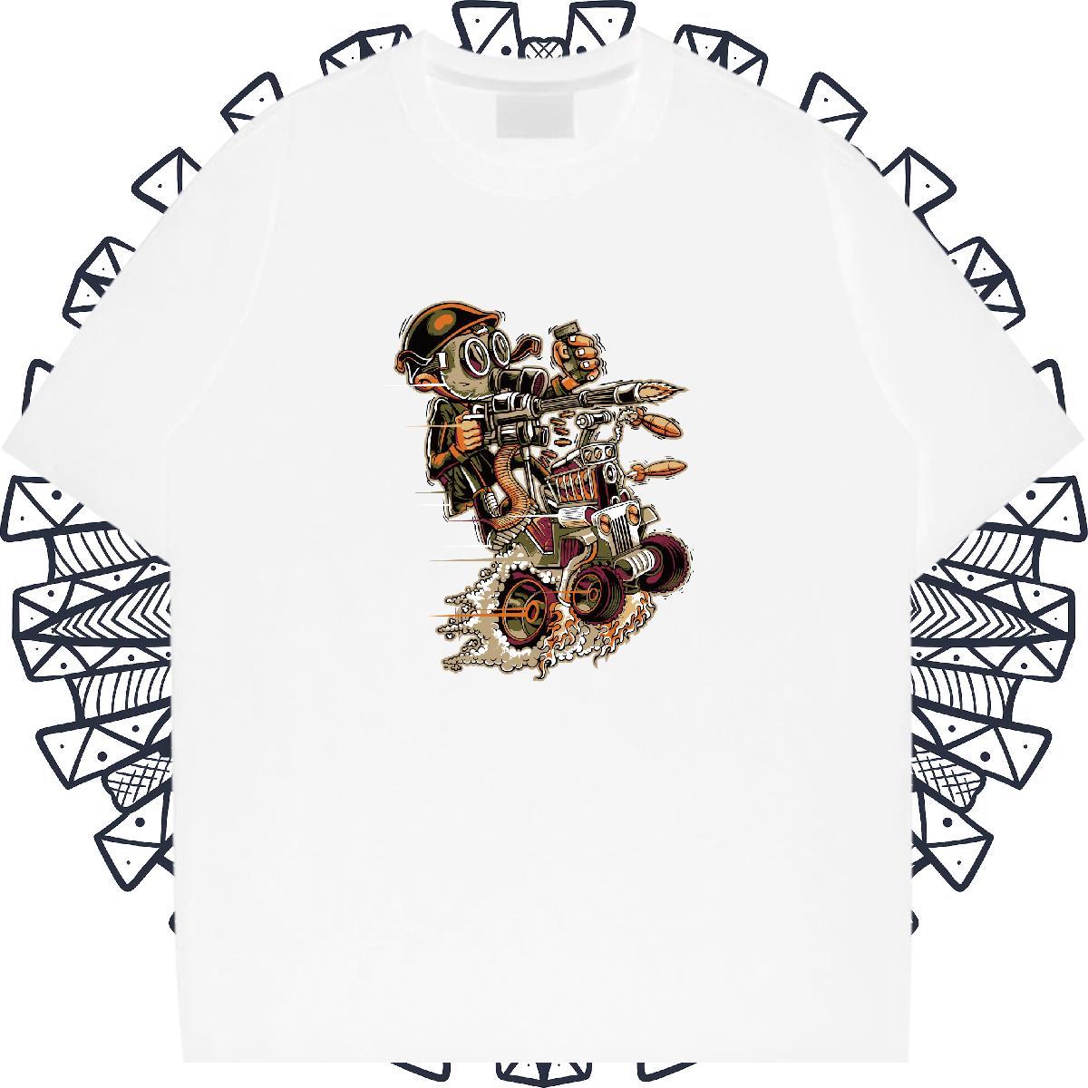 High Quality Men Tees 100% Cotton 230g Daily Outfit Motorcycle Custom Print Oversized O Neck Short Sleeves Casual New Men T Shirts Polos