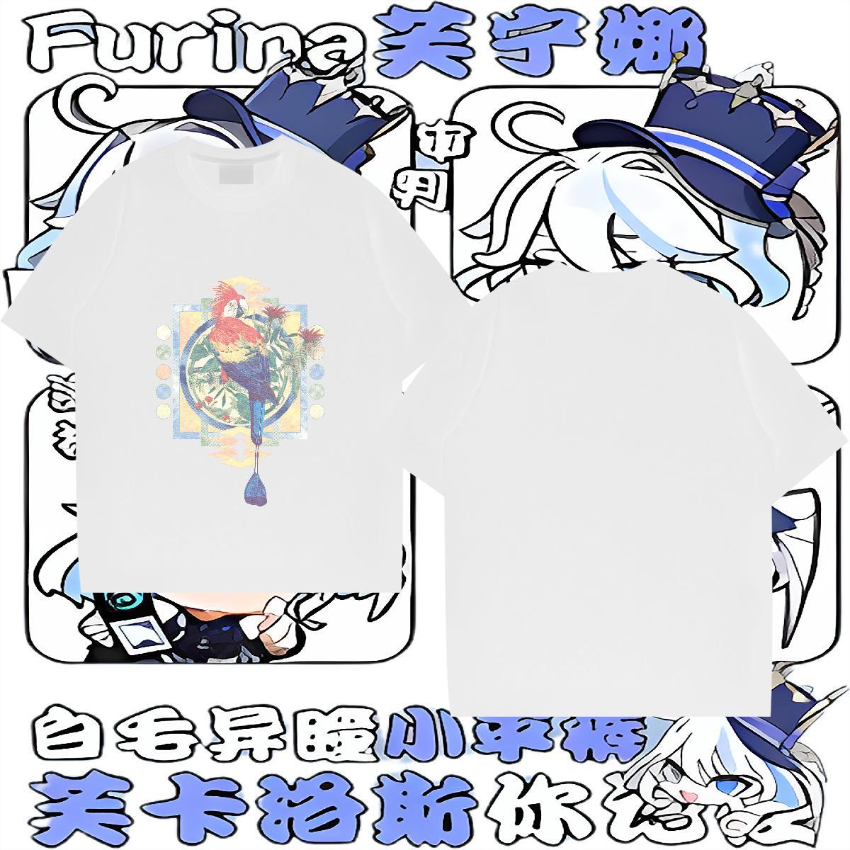 2024 Summer Mens T Shirts 230g Pure Cotton bird Anime Printing Street Tops Breathable Short Sleeve Classic Men Tops Tees Oversized 3XL 4XL